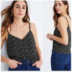 Madewell button down cami in black floral